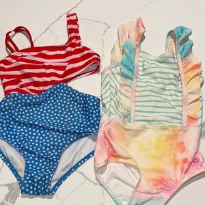 Two Girls One Piece Swim Bathing Suits
